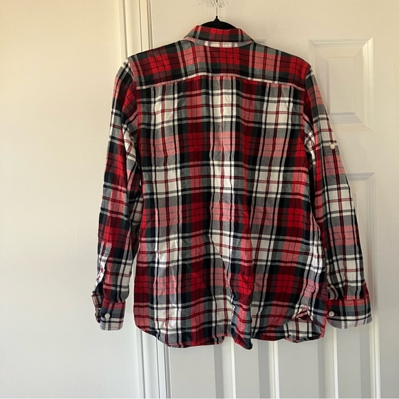 Lauren Ralph Lauren Plaid Flannel Button Down Shirt (Large) Roll Sleeved option - Picture 3 of 10